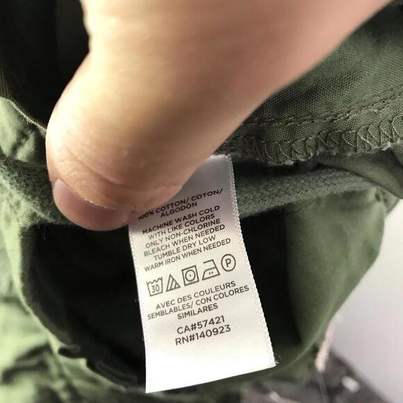 Loft Pants Womens M Pull On Tapered Poplin Jogger Olive Green Ankle New - Picture 3 of 8